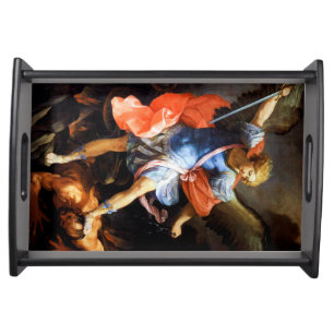 Archangel Michael tramples Satan, Guido Reni Serving Tray