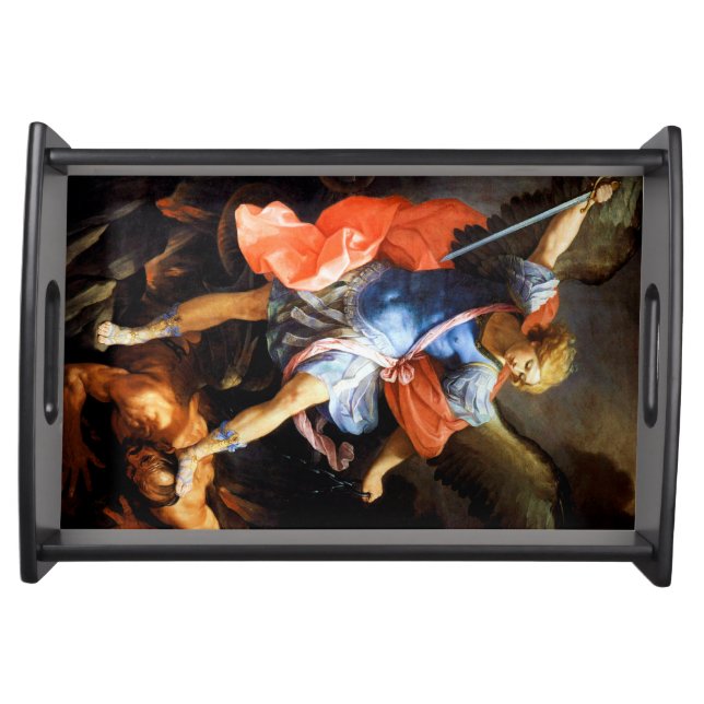 Archangel Michael tramples Satan, Guido Reni Serving Tray (Front)