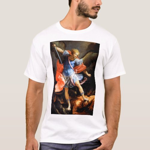 Archangel Michael tramples Satan Guido Reni T_Shirt