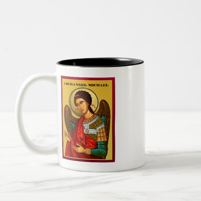 Archangel Michael Two-Tone Coffee Mug (Left)
