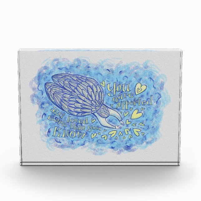 Archangel Michael's Support Art Custom Paperweight Acrylic Award (Front)