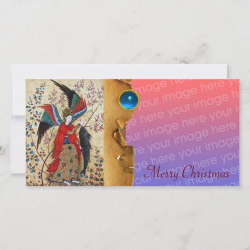 ARCHANGEL RAPHAEL AND FISH CHRISTMAS PARCHMENT HOLIDAY CARD