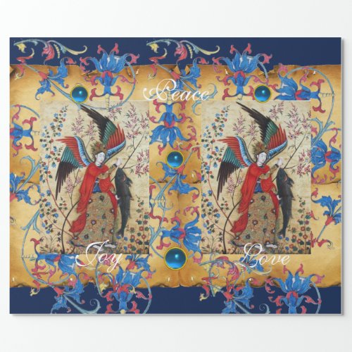 ARCHANGEL RAPHAEL AND FISH CHRISTMAS PARCHMENT WRAPPING PAPER