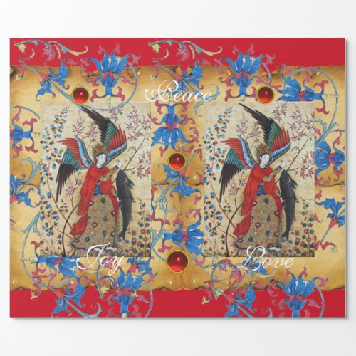 ARCHANGEL RAPHAEL AND FISH CHRISTMAS PARCHMENT WRAPPING PAPER