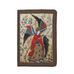 ARCHANGEL RAPHAEL AND FISH MONOGRAM TRI-FOLD WALLET