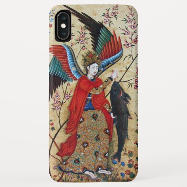 ARCHANGEL RAPHAEL AND FISH PARCHMENT Case-Mate iPhone CASE (Back)