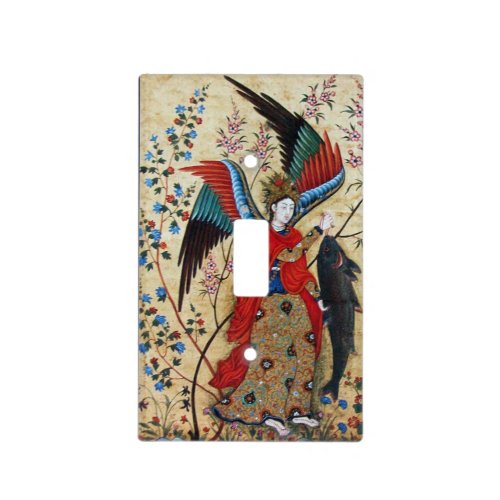 ARCHANGEL RAPHAEL AND FISH PARCHMENT LIGHT SWITCH COVER