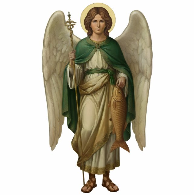 Archangel Raphael Angel 2D Statue Statuette (Front)