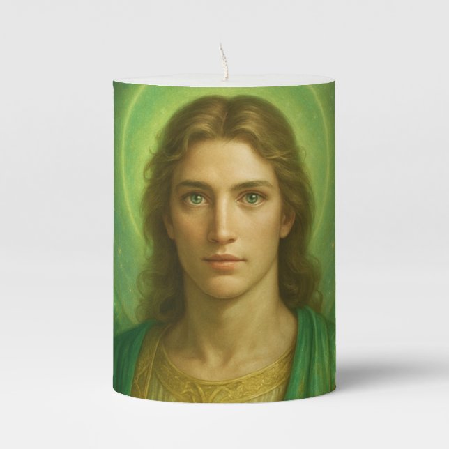 Archangel Raphael – Divine Healer of Light   Pillar Candle (Front)