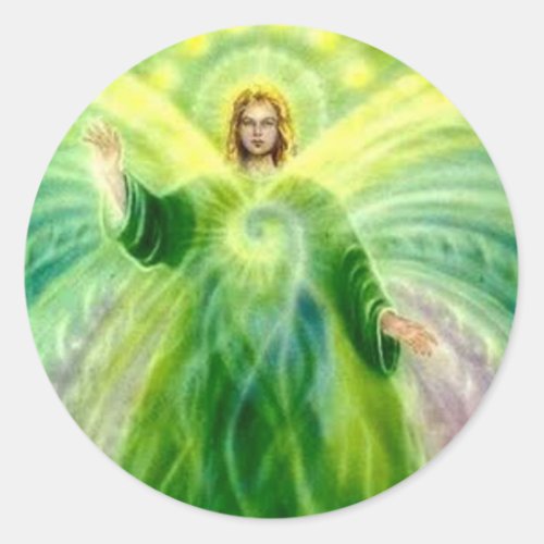 Archangel Raphael Healing Light Classic Round Sticker