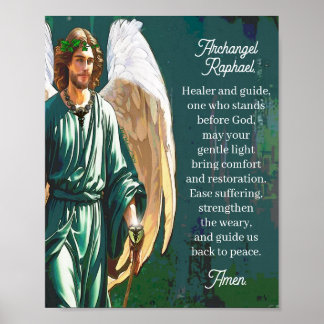 Archangel Raphael Healing Prayer Wall Art Print