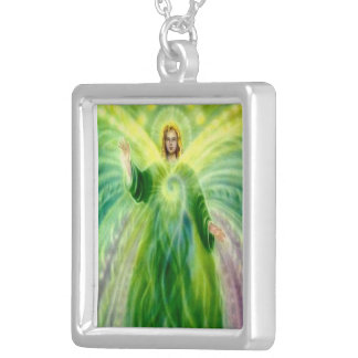 Archangel Raphael Pendent Necklace. Silver Plated Necklace