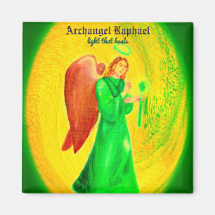 Archangel Raphael Square Magnet