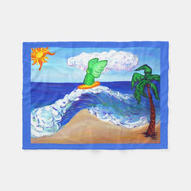 ​Archangel Raphael Surf Art Custom Fleece Blanket (Front (Horizontal))