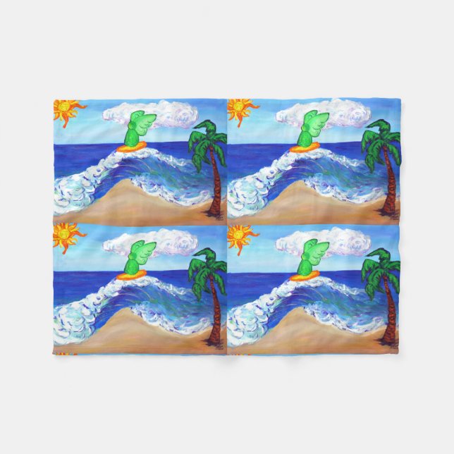 ​Archangel Raphael Surf Art Custom Fleece Blanket (Front (Horizontal))
