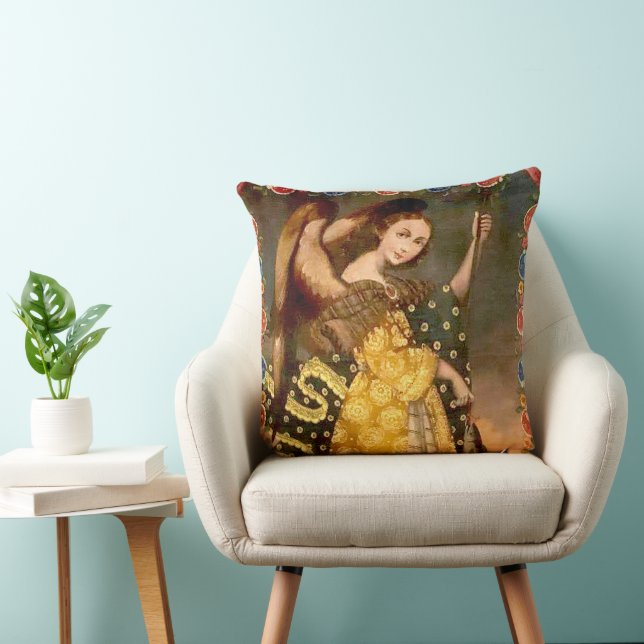 Archangel Raphael Throw Pillow (Chair)