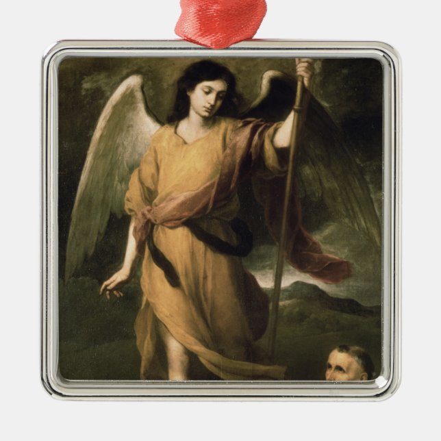 Archangel Raphael with Bishop Domonte Metal Ornament (Front)