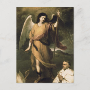 Archangel Raphael with Bishop Domonte Postcard