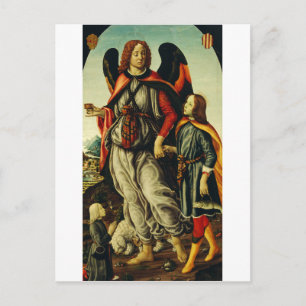 Archangel Raphael with young man Tobias Postcard