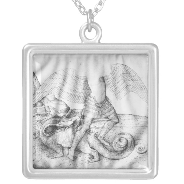 Archangel St. Michael, c.1450 Silver Plated Necklace (Front)