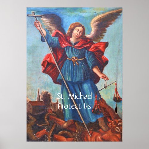 Archangel St Michael Protect Us Poster