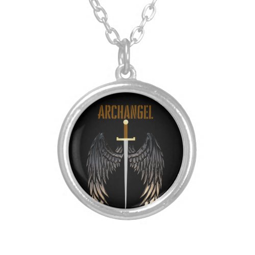 ARCHANGEL SWORD SILVER PLATED NECKLACE