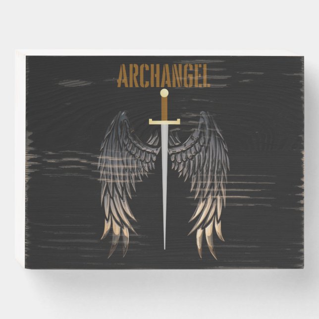 ARCHANGEL SWORD  WOODEN BOX SIGN (Front Horizontal)