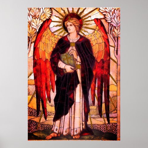 Archangel Uriel Christian Art Poster