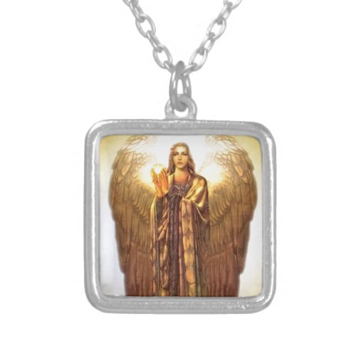 Archangel Uriel Silver Plated Necklace