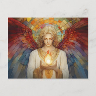 Archangel Uriel The Flame of God Rainbow Mosaic Postcard