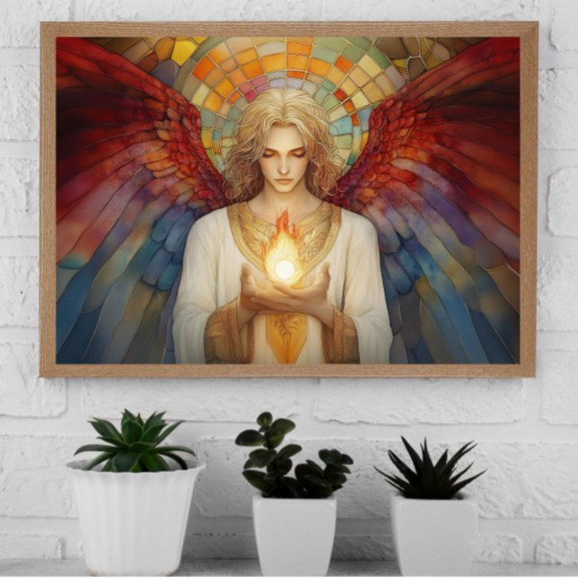 Archangel Uriel The Flame of God Rainbow Mosaic Poster (Creator Uploaded)