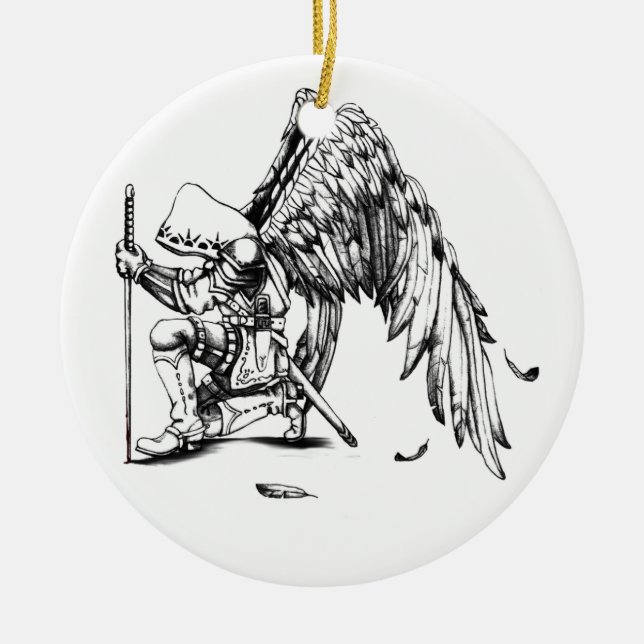 ArchAngel Warrior Ceramic Ornament (Front)