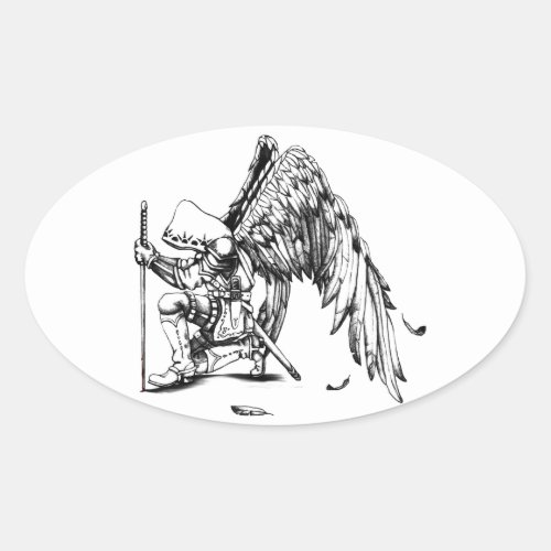 ArchAngel Warrior Oval Sticker