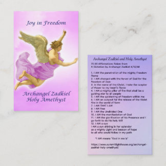 Archangel Zadkiel and Holy Amethyst Business Card