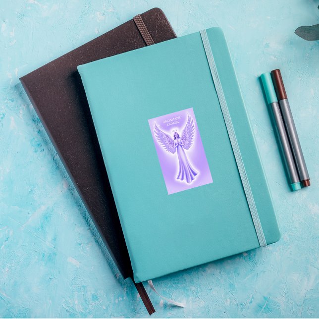Archangel Zadkiel Purple And White Christmas  Rectangular Sticker (Notebook)