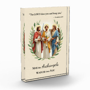 Archangels with God's Peace Blessings Scripture Acrylic Award