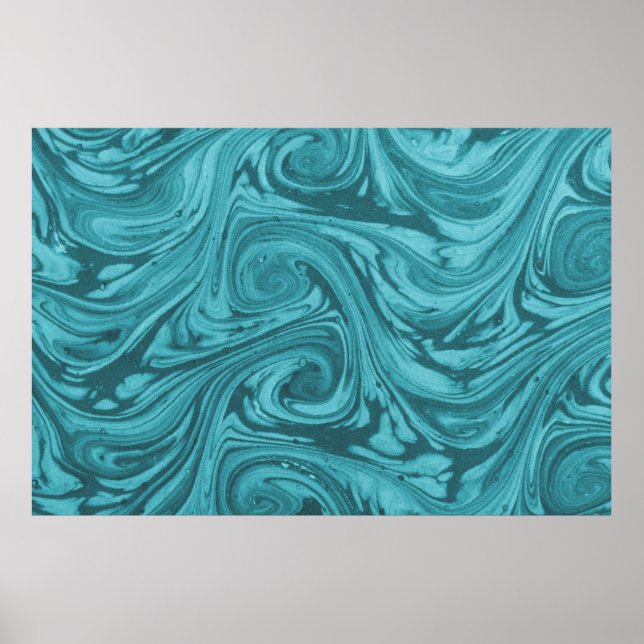 Arched and curved backdrop in tones of turquoise,  poster (Front)