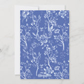 Arched Blue White Floral Chinoiserie Bridal Shower Invitation (Back)