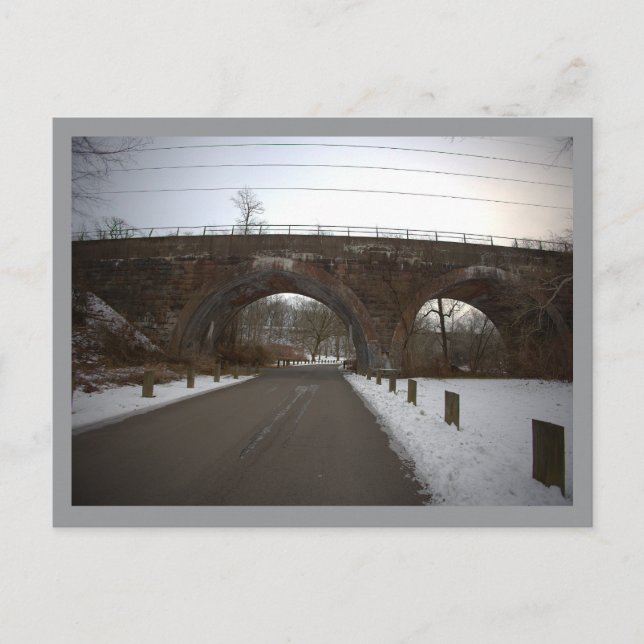 Arched Bridge During Winter Postcard (Front)