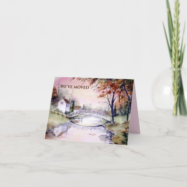 Arched Bridge New Home We Have Moved Announcement (Front)