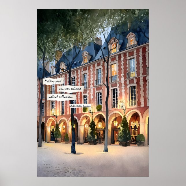 Arched Building Facade Poster  Evening Lights (Front)