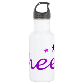 Arched Cheer With Stars Stainless Steel Water Bottle by PolkaDotTees at Zazzle