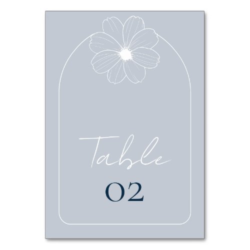 Arched Dusty Blue Table Numbers