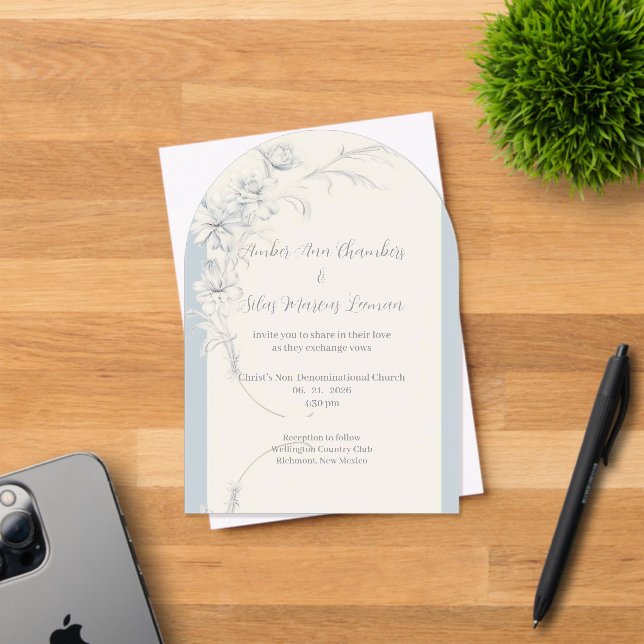 Arched Floral Frosted Acrylic Invitation (Insitu (Invitation Card))