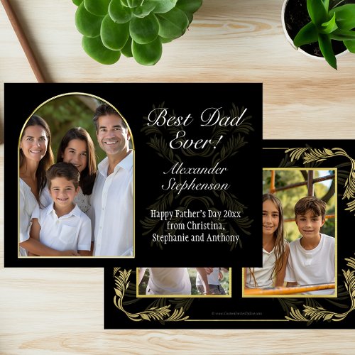 Arched Frame Best Dad Ever Fathers Day 3 Photo Card