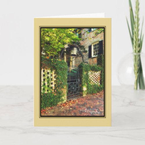 Arched Garden Gate Blank Note Card