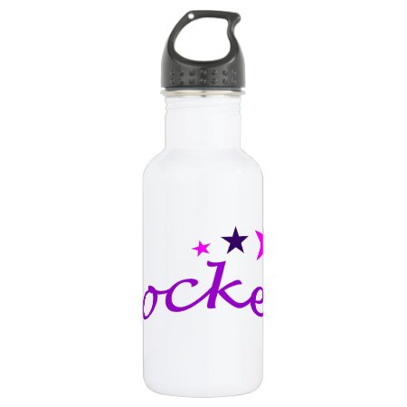 Arched Hockey With Stars Stainless Steel Water Bottle