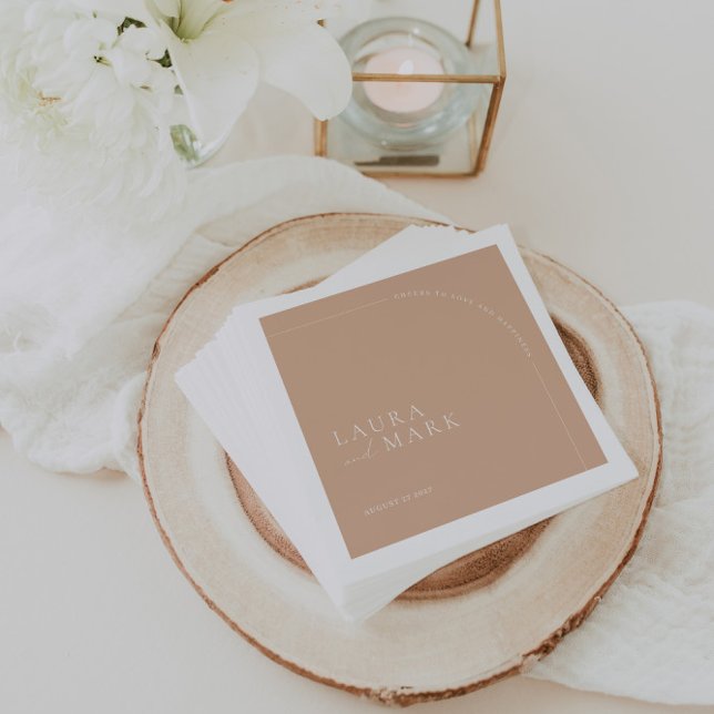 Arched Modern Minimalist Cheers Script Wedding  Napkins (Creator Uploaded)