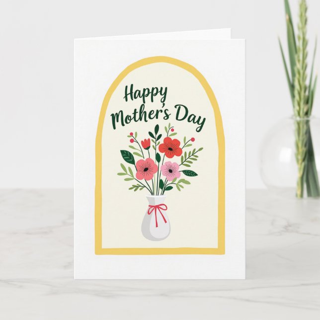 Arched Mothers Day Flowers Card (Front)