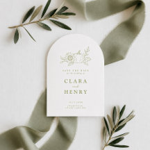 Arched Olive Green Pumpkin Save the Date